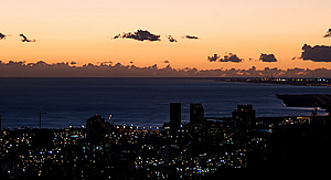  Sunset over Waikiki, Hawai'i, later that same evening.  Photo by Milton Diamond.