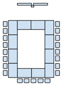 Room 105A seating layout (U-shape).