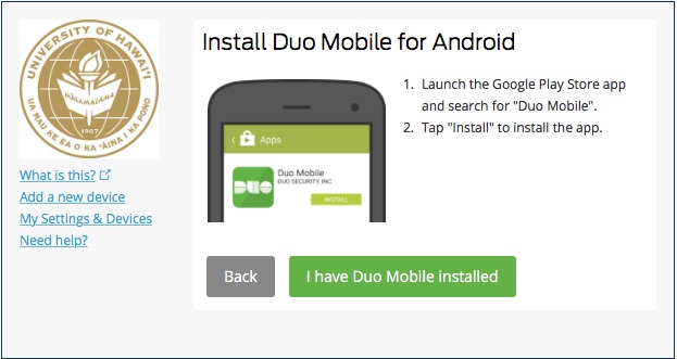 Install Duo Mobile app