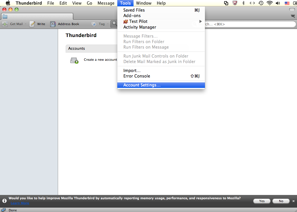GoogleUH Gmail Thunderbird (MAC) setup