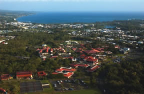 aerial shot of UH Hilo