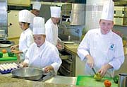 student chefs in kitchen