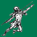 Army ROTC insignia with buff javelin throwing warrior 