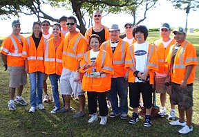 alumni volunteers at a recent highway cleanup