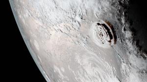 Tonga eruption visible from satellite. Credit: NOAA.