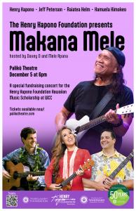 poster for Makana Mele on Dec. 5 at Palikū Theatre