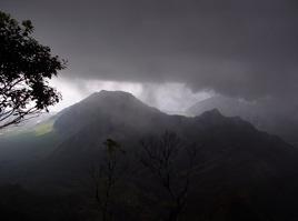 Storm clouds moving in to Kahana Valley, Oahu, Hawaii. Courtesy of Chase Norton, SOEST/UHM.