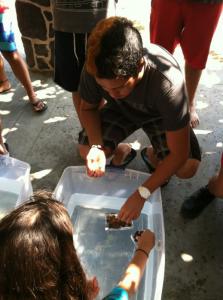 Native Hawaiian students get hands on hydrology lessons in prep for marine debris experiment.