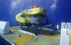 The Hawaii Undersea Research Laboratory (HURL) Pisces V deep-diving manned submersible.