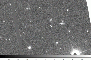 Animation showing asteroid 2015 TB145 (the small white dot that is moving). Credit: Pan-STARRS