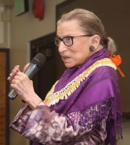 Ruth Bader Ginsburg during her UH law school visit in 2017.