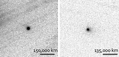 objects from Oort cloud which looks like black dots on a gray background