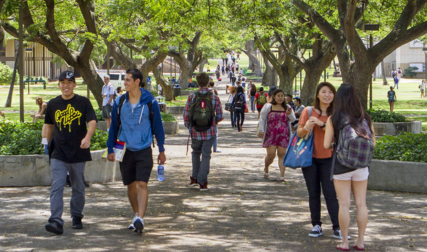 Students walking in McCarthy Mall