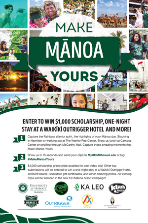Manoa, make manoa yours visuals of students doing things
