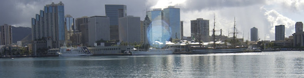 landscape of Honolulu harbor