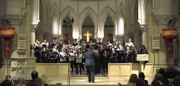 The U H Choir performs at St. Andrews Cathedral