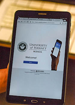 iPad featuring UH Manoa lab safety software