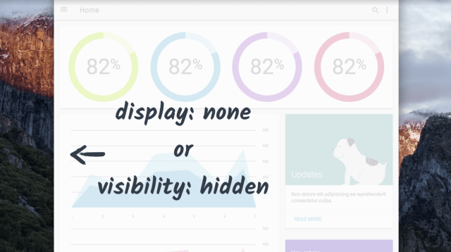 Use display: none or visibility: hidden to signal to assistive technologies when content is out of view.