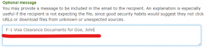 UH FileDrop Optional Message Field