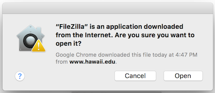 FileZilla installer prompt