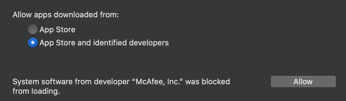 macOS login pop-up window to allow the extension permission