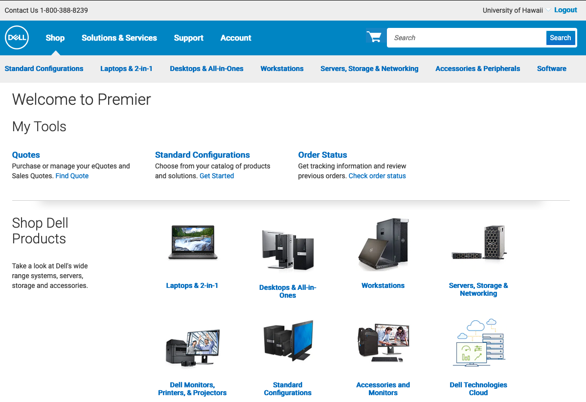Ordering a PC from the UH Dell Premier Store :: ASK US, University of  Hawaii System