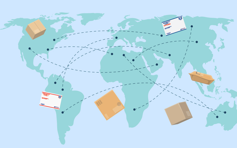 Mail all over the world