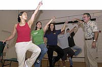 students practicing ballet