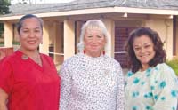 group shot of three nurses at Kalaupapa