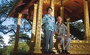 Poranee Natadecha-Sponsel and Les Sponsel at the Thai Pavilion on the Manoa campus, click for story