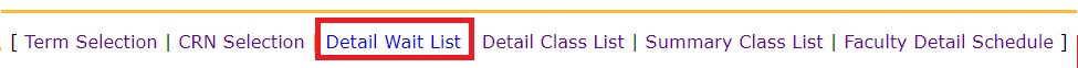Detail Wait List Link