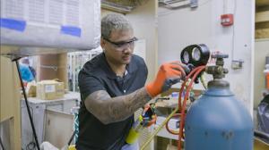 Refrigeration and air conditioning training at Honolulu CC.