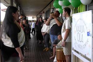 Blessing ceremony for Kahuaola Basic Needs Center