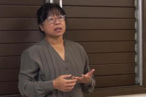 Chancellor Rachel Solemsaas speaks during the opening celebration for Kahuaola