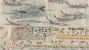 Partial view of the two scrolls. 
