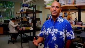 Principal Investigator Anthony Amend (right) in the Microbial Genomics and Analytical Laboratory 