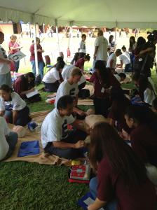 Kapiolani CC students provide CPR demonstrations at the 2012 Health-E Fair.