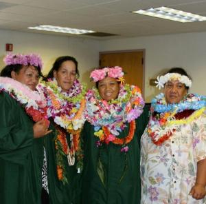 Graduates from L-R: Kanahele, Pahulehua, Kelley, and Kaohelaulii.