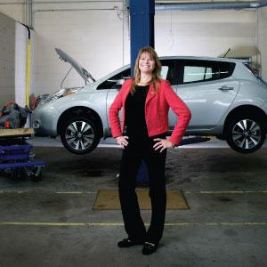 Chancellor Erika L. Lacro at the Automotive Facility.  