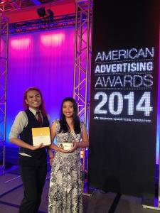 Alex Kawamoto and Linda Inamasu at the American Advertising Awards.