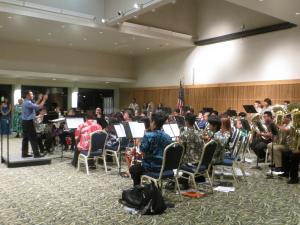 UH West O'ahu band performining on campus in fall 2014. 