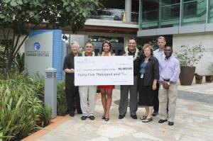 Celebrating CoolingCancer's new naming signage on the UH Cancer Center Donor Recognition Wall.