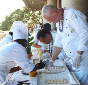 Chef Ron Villoria, Aulani, works with our students