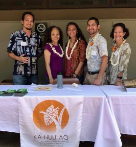 Law training volunteers, from left, Mahesh Cleveland, Susan Serrano, Abi Wright, Letani Peltier and Kapua Sproat.