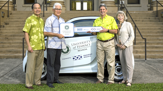 group photo in front of car