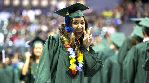 student at graduation