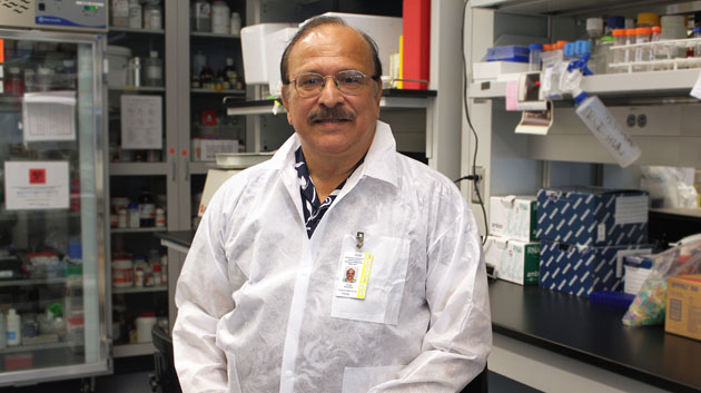 Vivek Nerurkar in his lab