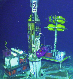 CORK sampling device on ocean floor
