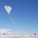 ANITA balloon rising above Antarctica