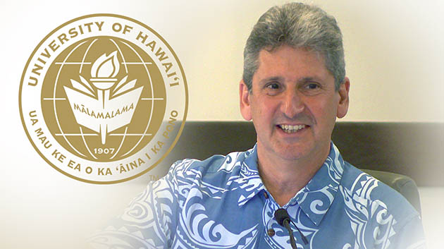 UH President David Lassner and the UH seal